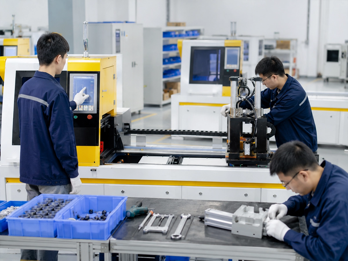 Jiurun aluminum cutting machine assembly workshop