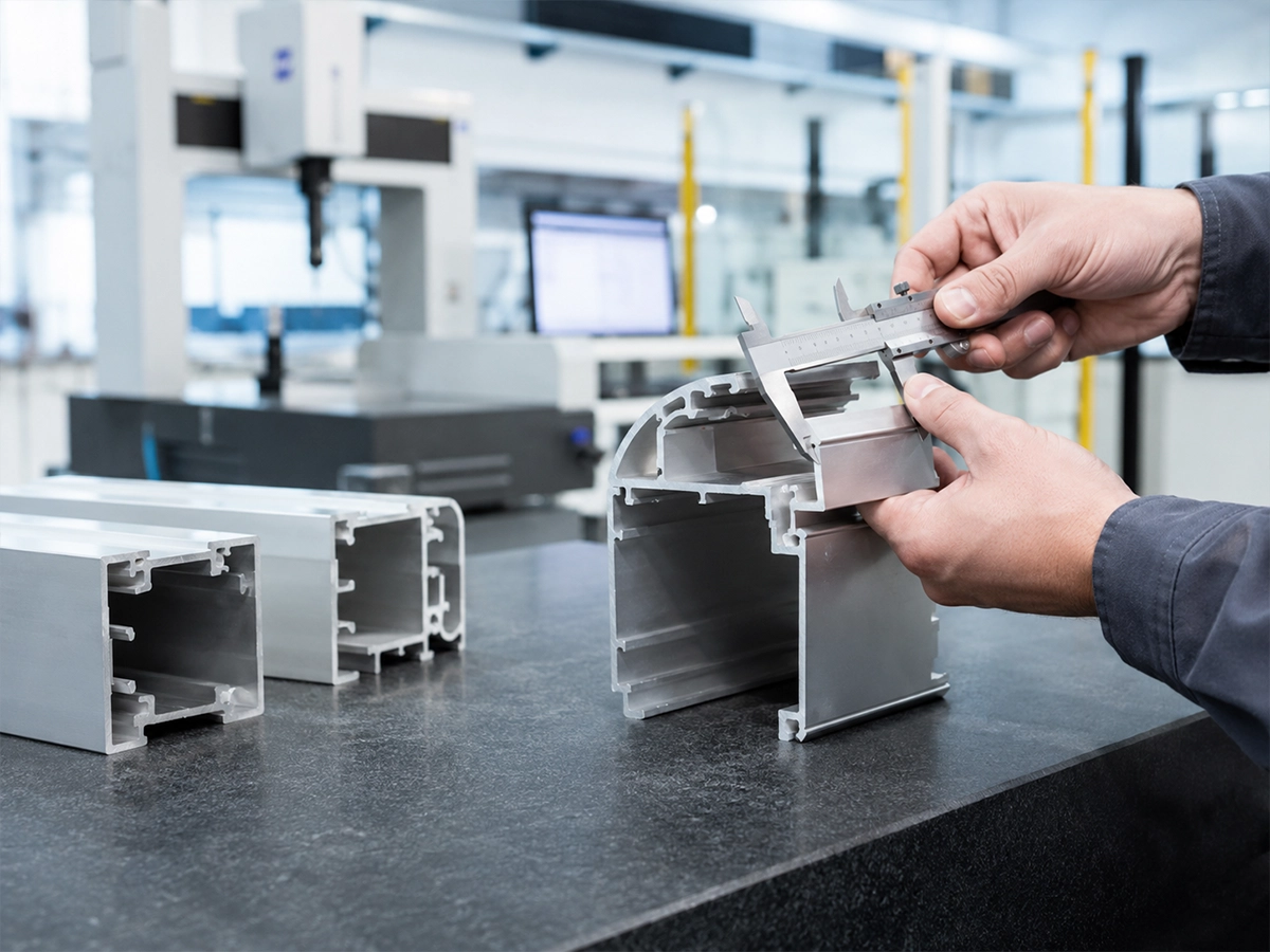 Aluminum cutting accuracy inspection to plus or minus 0.05 millimeter