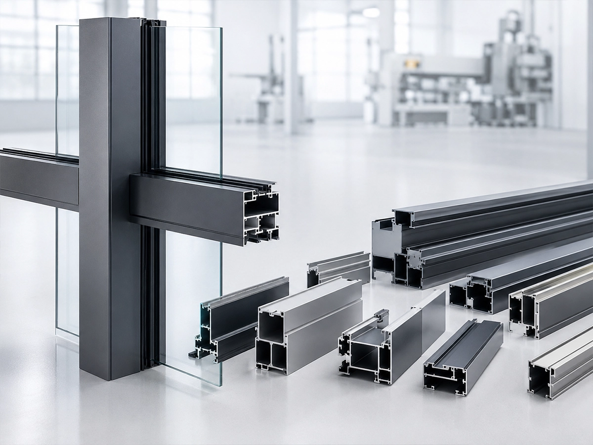 Curtain wall and architectural aluminum profiles for precision cutting