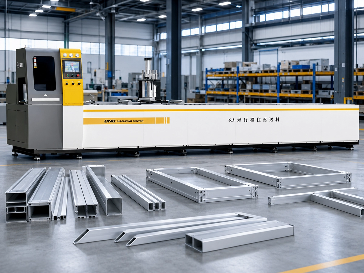 Energy Storage Aluminum Profile Cutting with JR-650CNC | JiurunCut JR-650CNC cutting system for energy storage aluminum profile applications