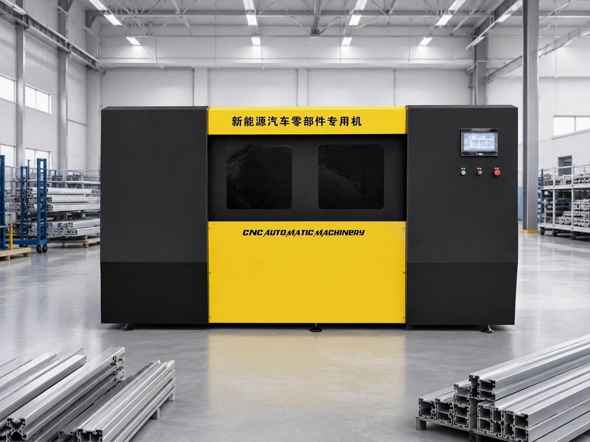 Protected circular-saw cutting process for an EV aluminum profile