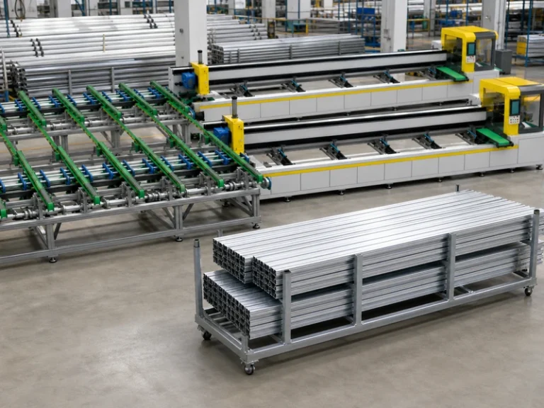 Aluminum Extrusion Cutting Machine application - Batch extrusion production