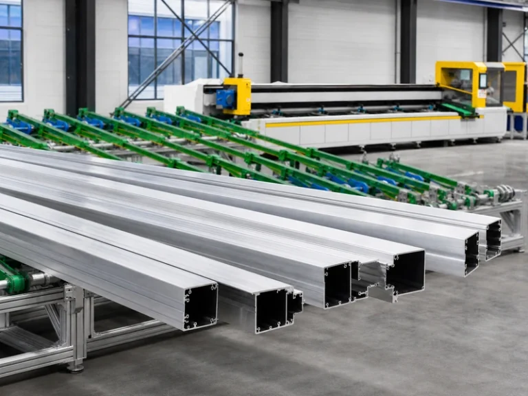 Aluminum Extrusion Cutting Machine application - Long industrial extrusions