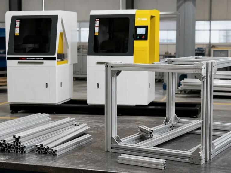 Aluminum Profile Cutting Machine application - Industrial machine frames