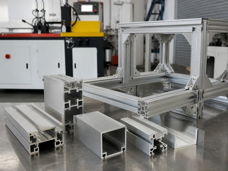 CNC Aluminum Cutting Machine application - Industrial aluminum profiles