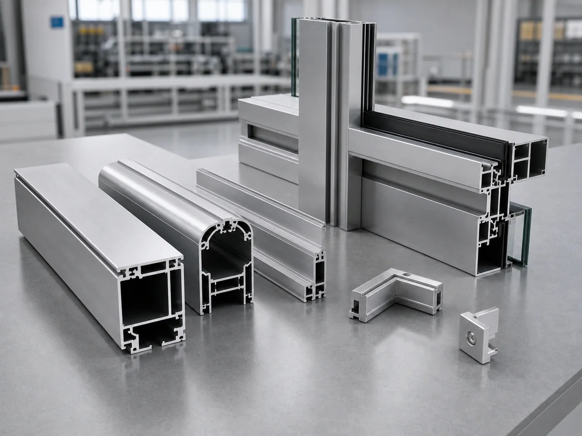Curtain wall and architectural aluminum profiles prepared for automatic cutting