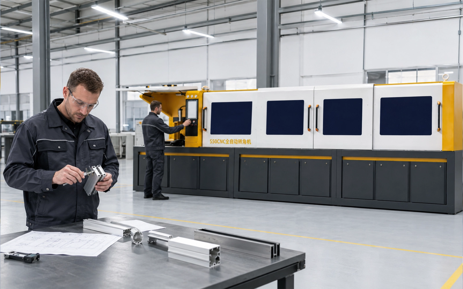 JiurunCut pre-delivery aluminum cutting machine testing in the factory