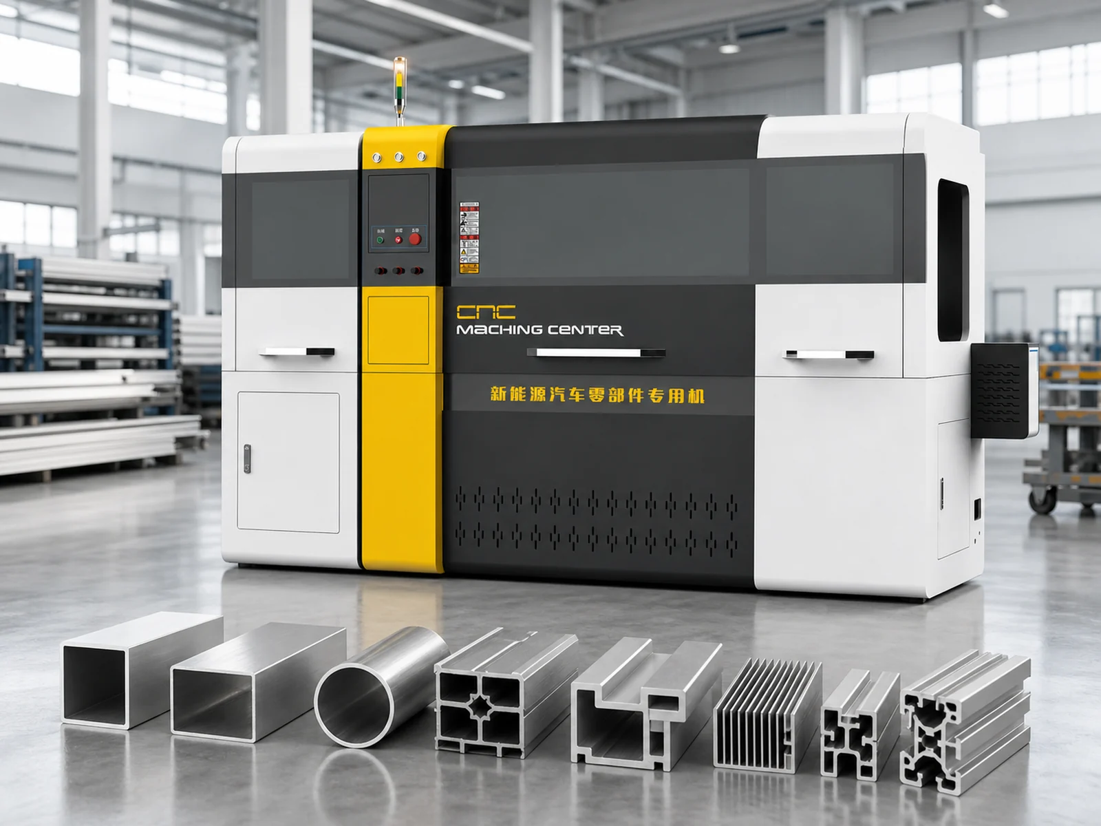 JR-650CNC-3A-1S automatic aluminum cutting machine with representative aluminum profiles