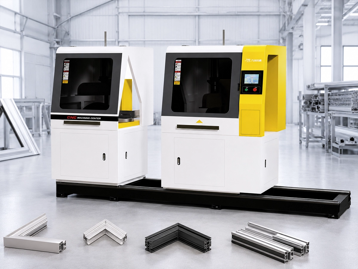 JR-550 and JR-650 double-head aluminum angle cutting machines