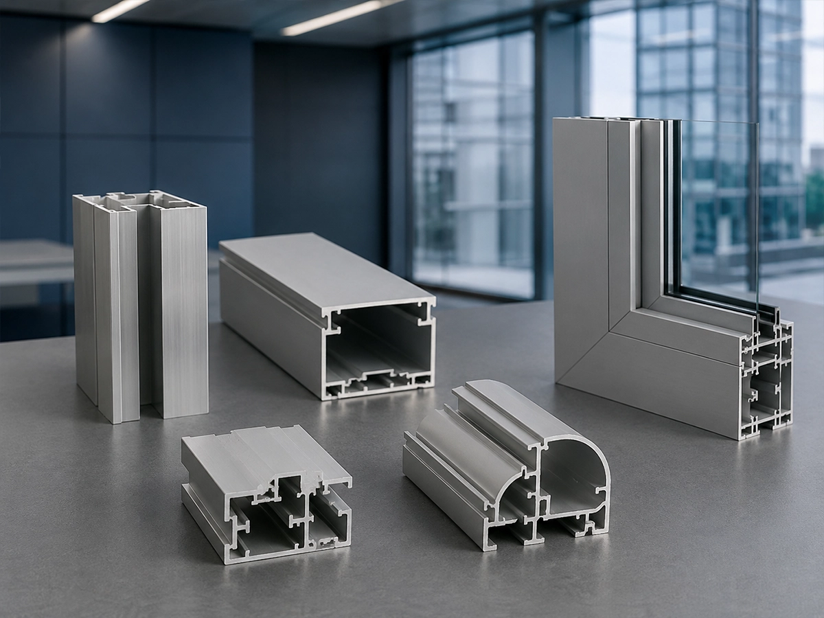 Commercial curtain wall structural aluminum profiles with clean saw-cut ends