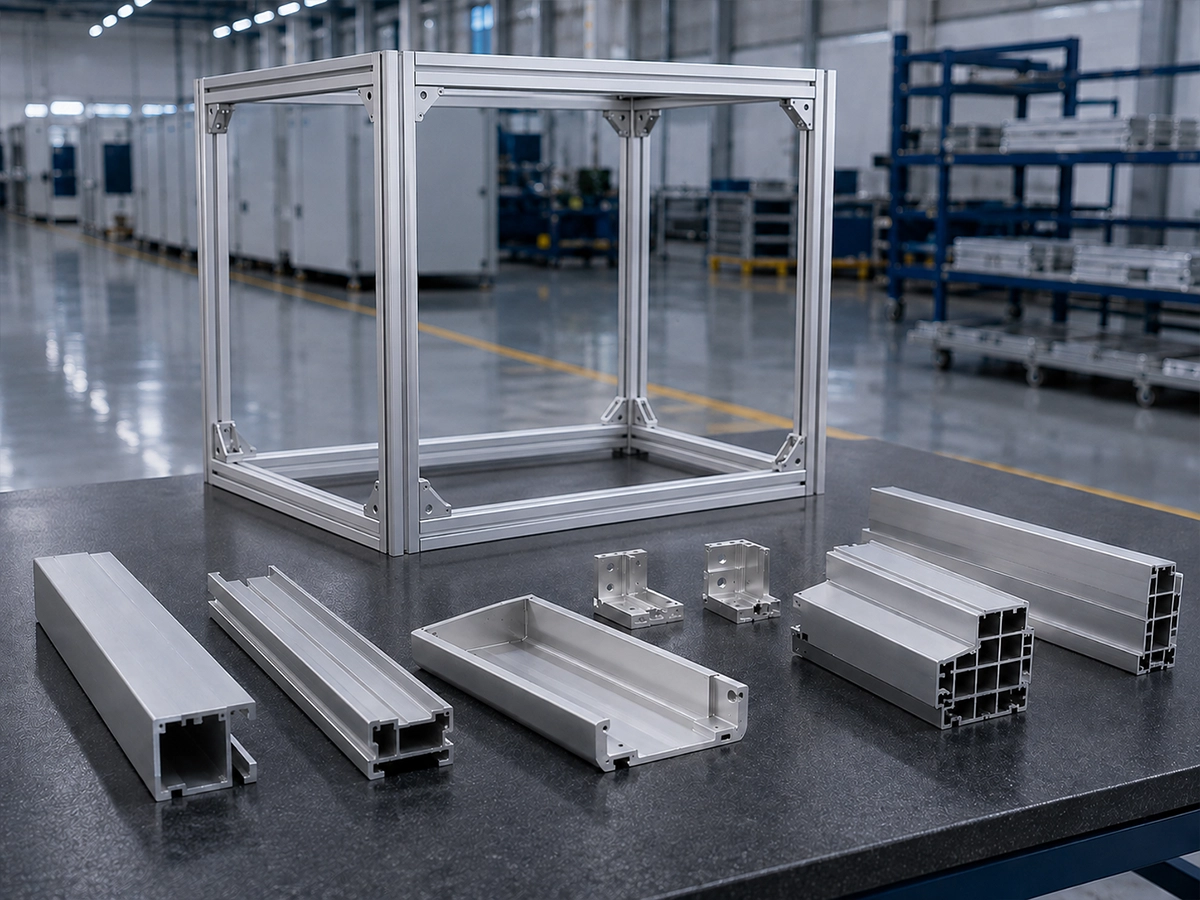 Energy storage enclosure and frame aluminum profiles with clean saw-cut ends