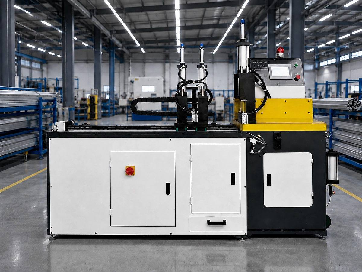 Jiurun JR-455CNC CNC-controlled aluminum cutting machine for repeatable length positioning