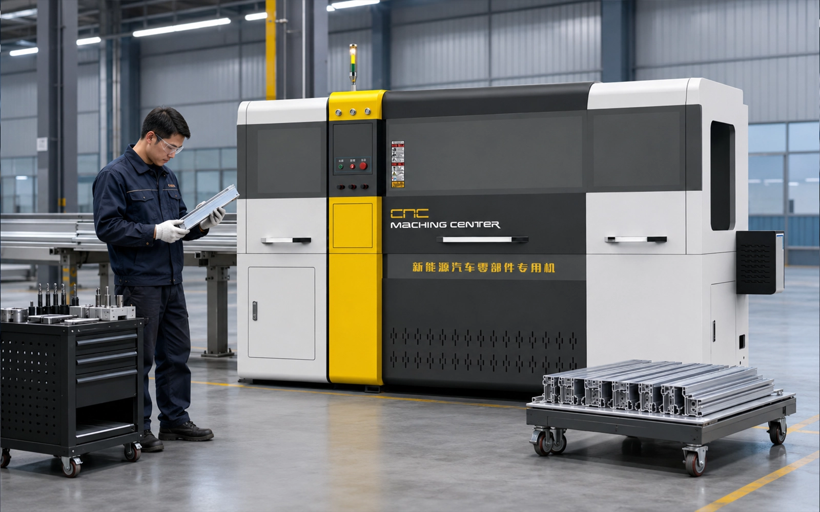 Jiurun pre-delivery aluminum cutting test and machine inspection