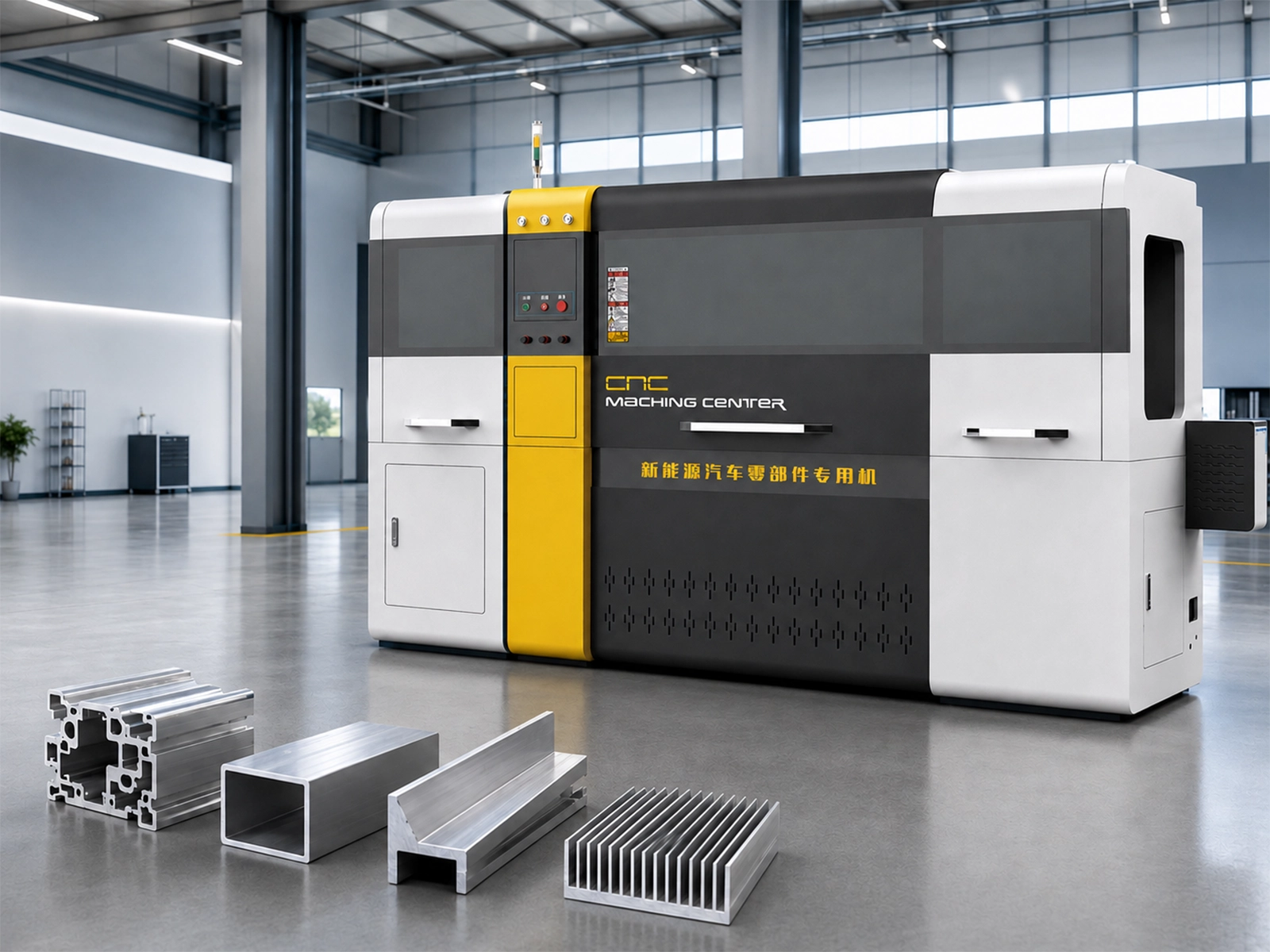 Jiurun JR-650CNC-3A-1S automatic aluminum cutting machine in a real aluminum profile factory