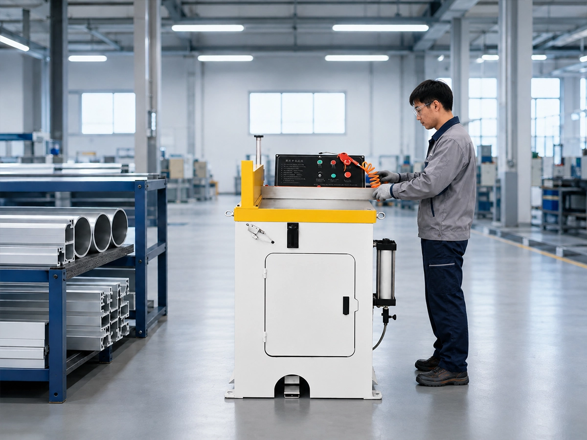 Jiurun JR-455Q semi-automatic aluminum cutting machine for flexible small batches