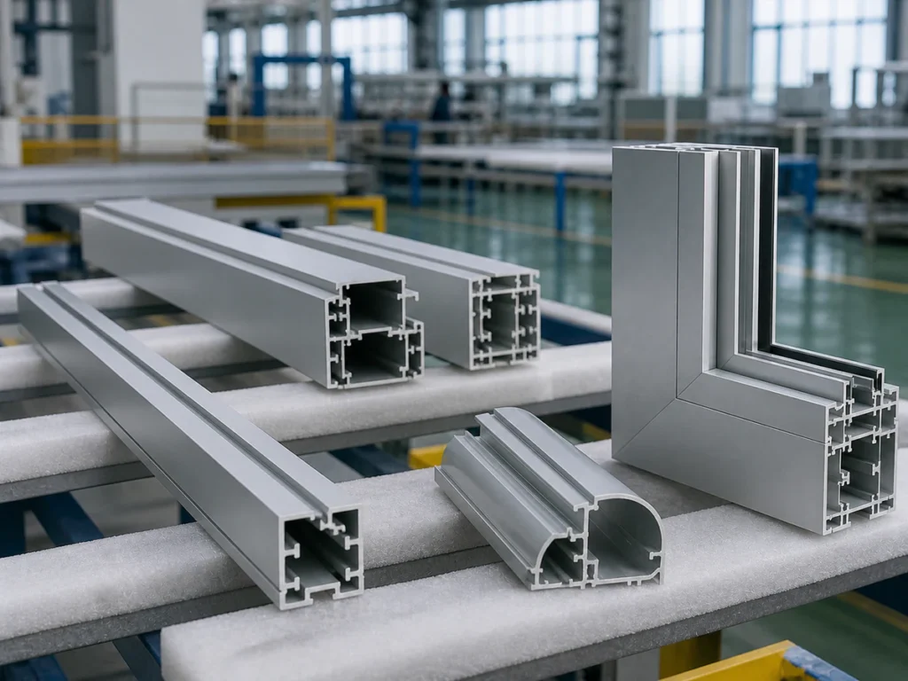 Visible aluminum surfaces — Visible curtain wall aluminum profiles with protected architectural finishes