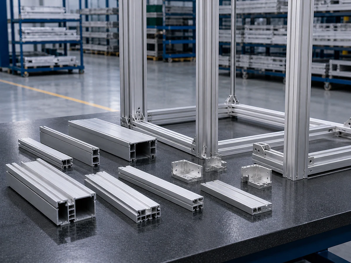 Cabinet aluminum rails and structural columns