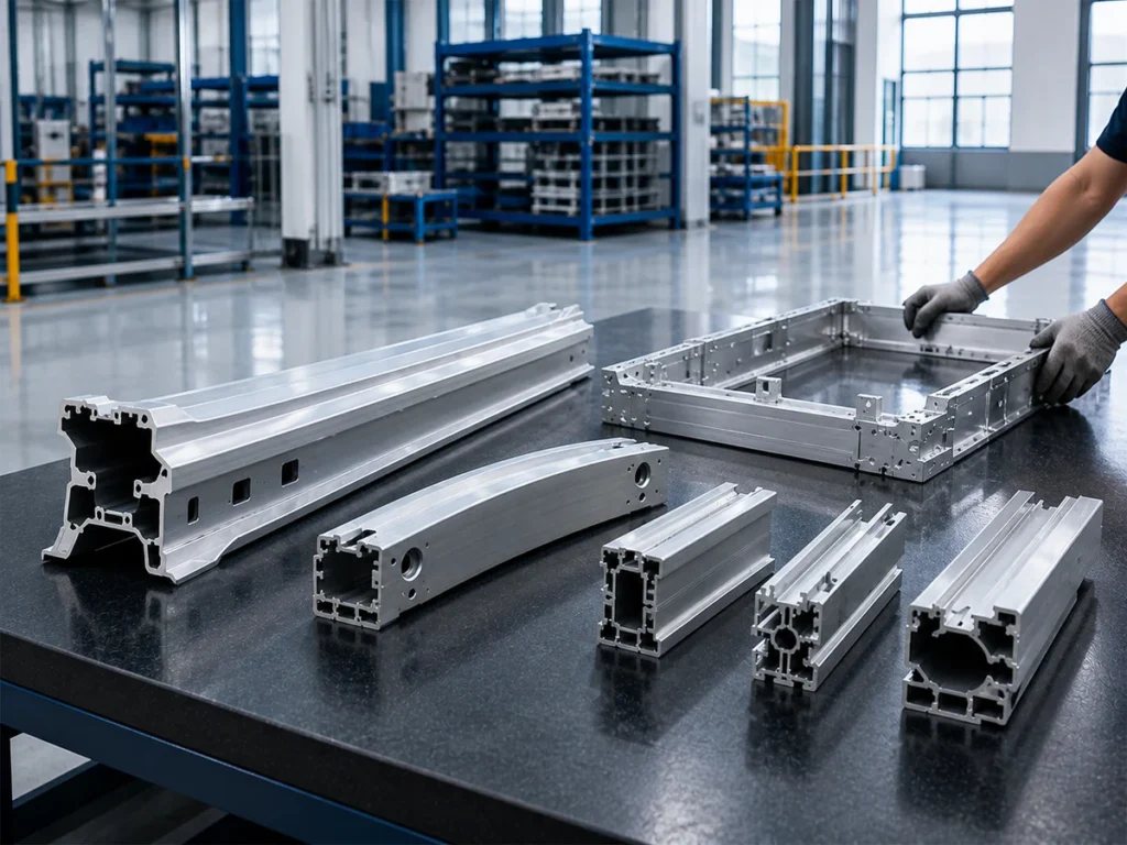 Thin-wall aluminum profile — EV structural aluminum profile cross-sections prepared for engineering evaluation