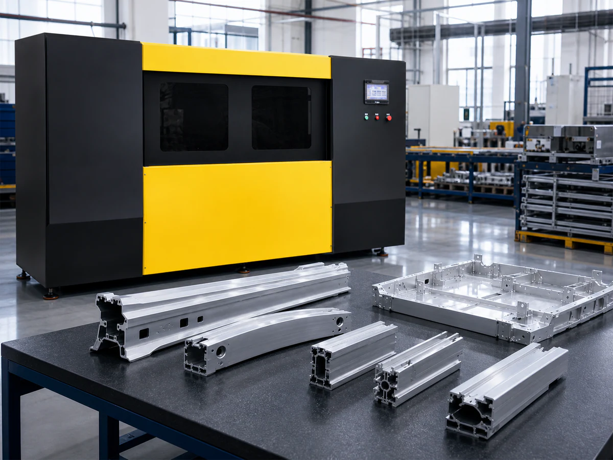 Jiurun JR-505CNC for profile-specific EV aluminum cutting