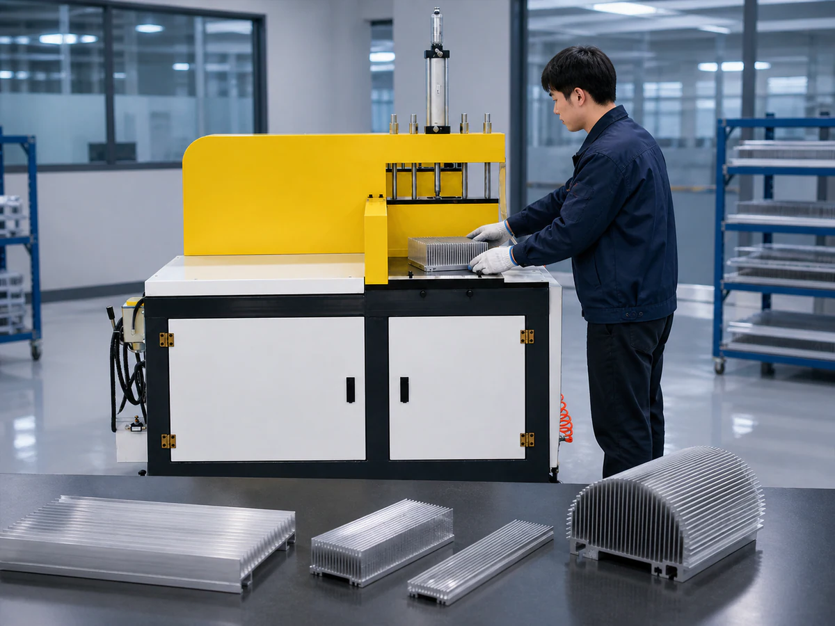 Jiurun JR-455Y for flexible heat sink aluminum cutting