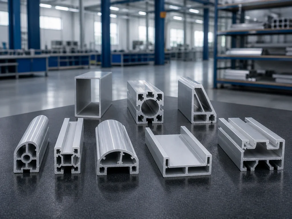 Mixed industrial aluminum extrusion cross-sections for cutting evaluation