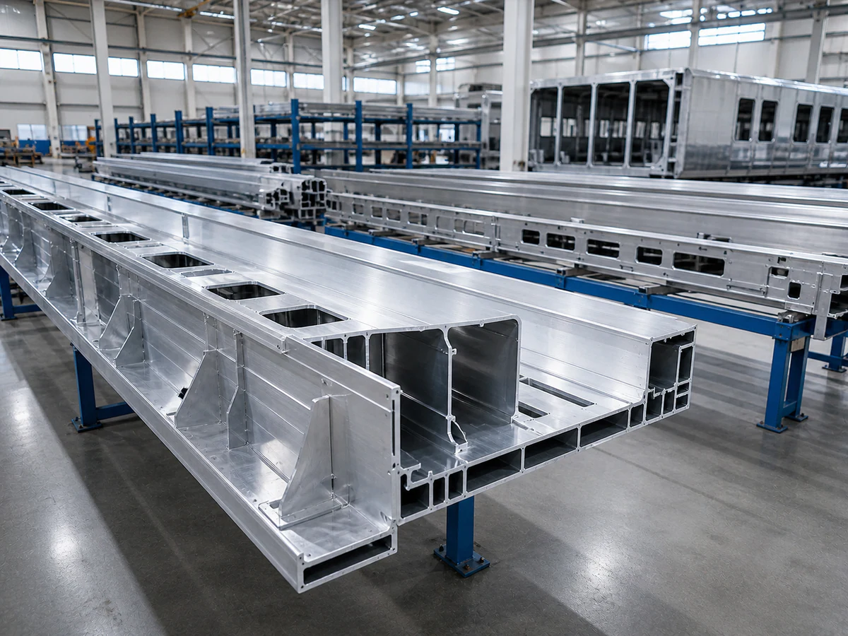 Rail transit floor and frame structural aluminum sections