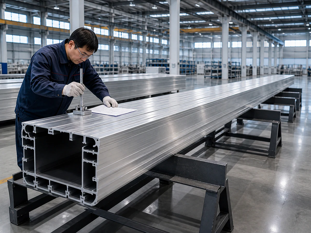 Rail transit structural aluminum part checked from the agreed finished-length datum