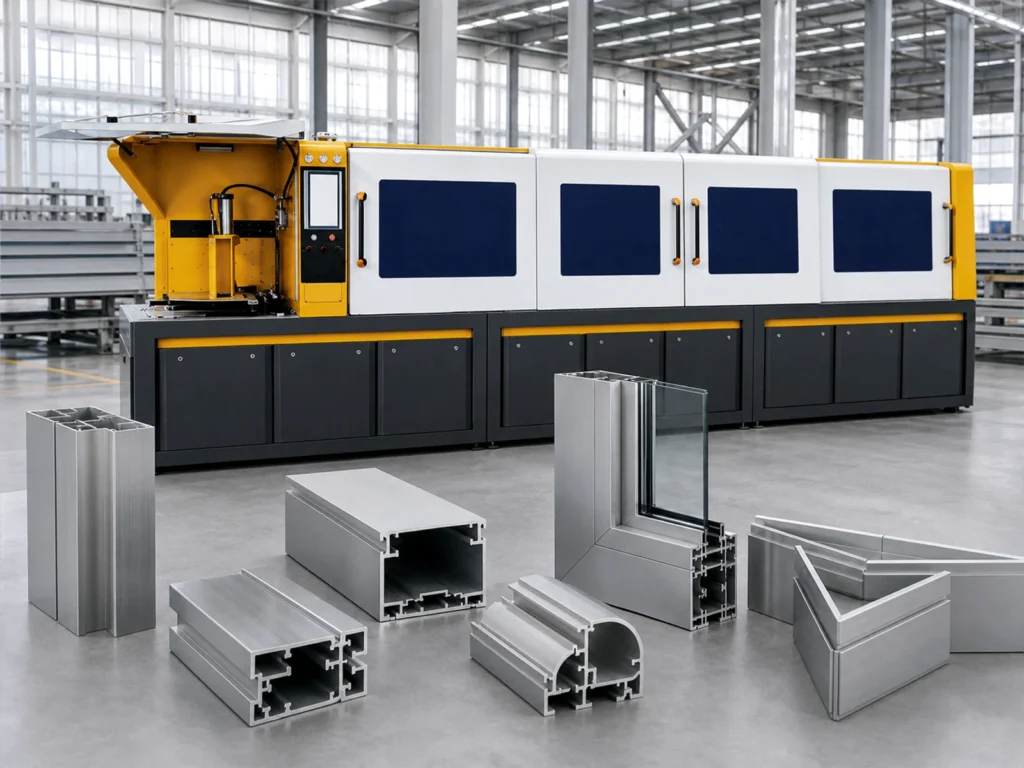 Architectural aluminum sections and a machine illustrating an aluminum louver blade cutting enquiry