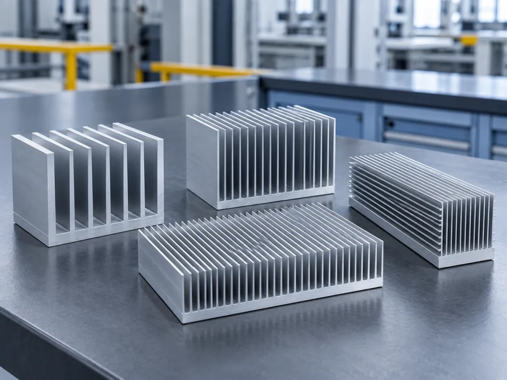 Finned aluminum profiles: quotation sample arrangement.