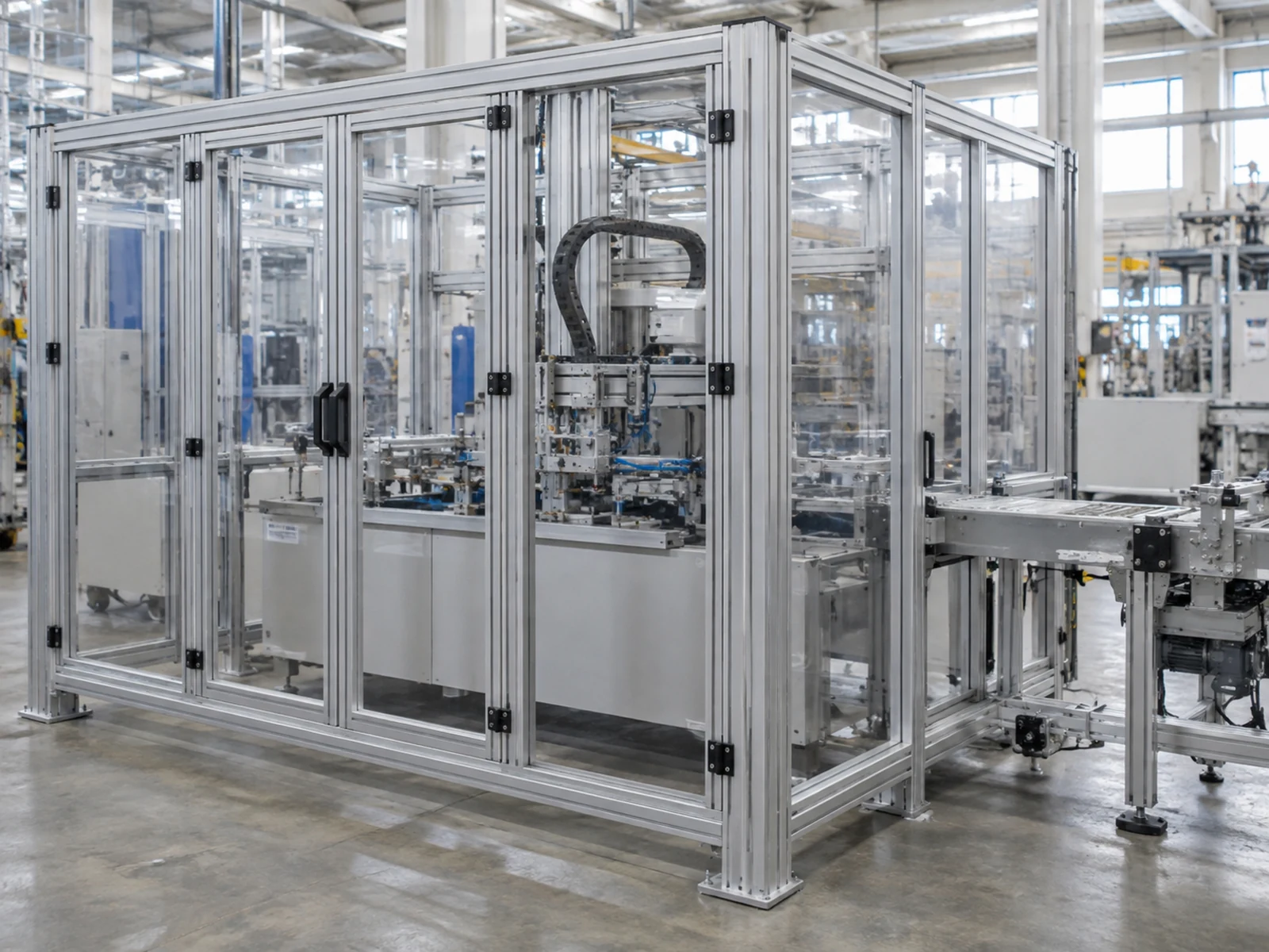 Editorial frame illustration for an aluminum saw for packaging machinery manufacturing
