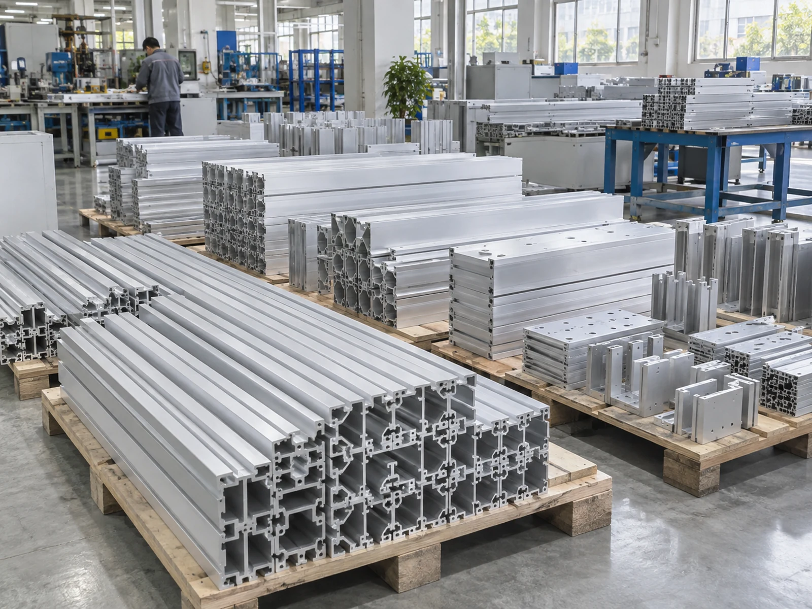 Aluminum cutting cost planning: extrusion sections and different lengths staged in groups