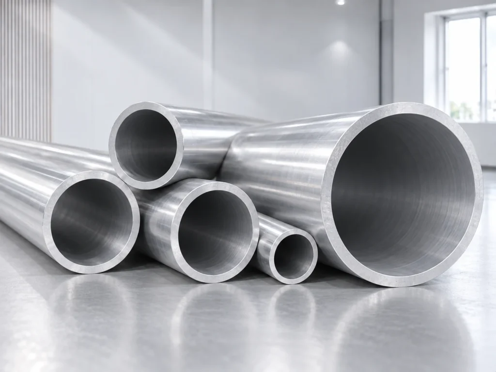 Aluminum tubes arranged for an aluminum eddy current testing scope discussion