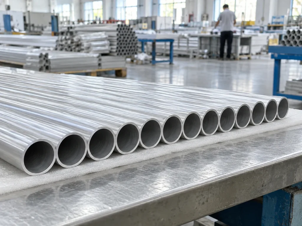 Round aluminum tubes arranged side by side on a foam strip with their open ends visible.