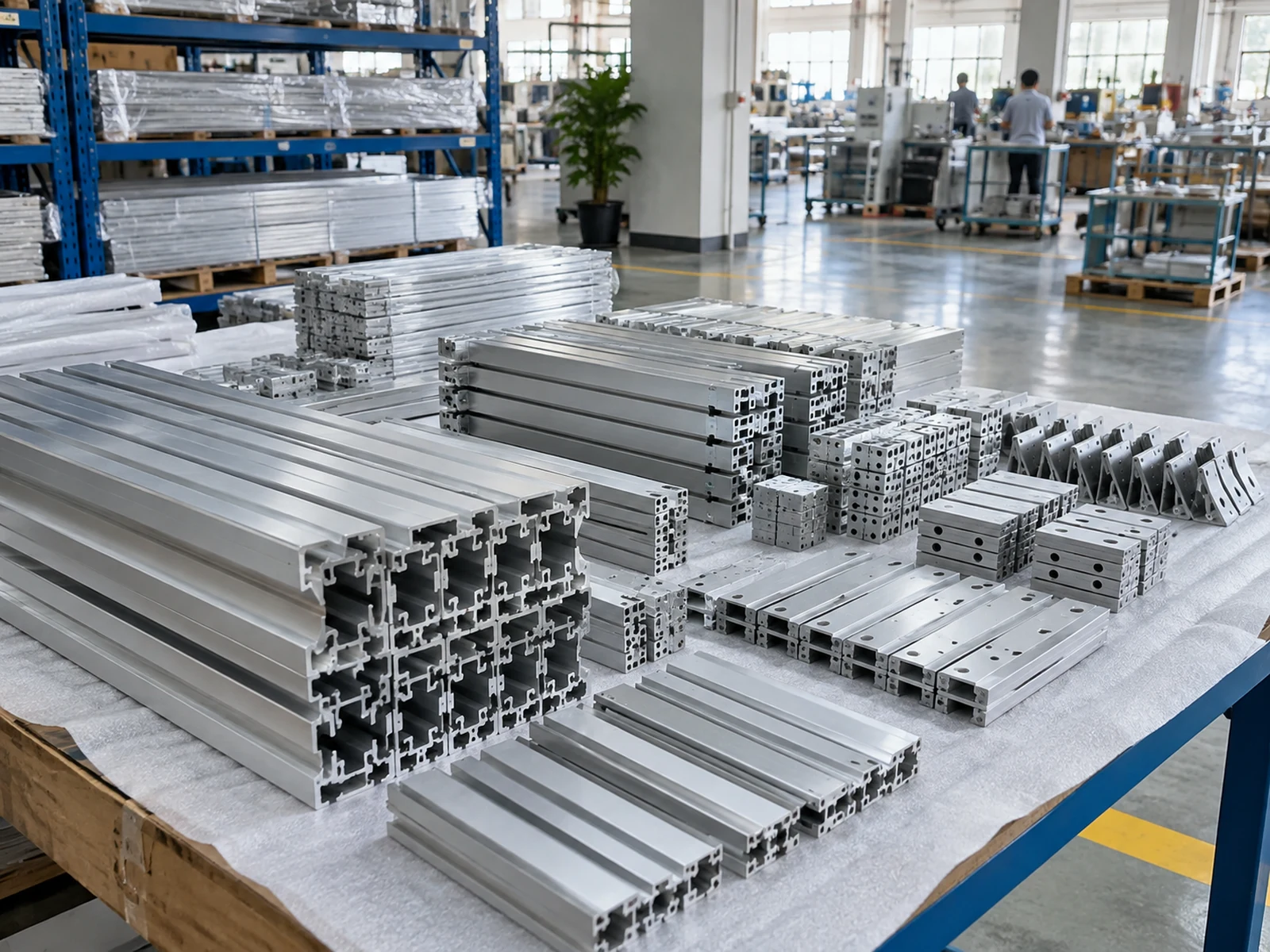 Illustrative grouped members for a centralized aluminum cutting workshop