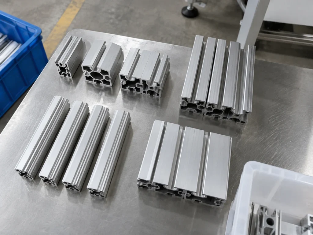 Grouped short profile samples illustrating lot identity for aluminum cutting inspection sampling