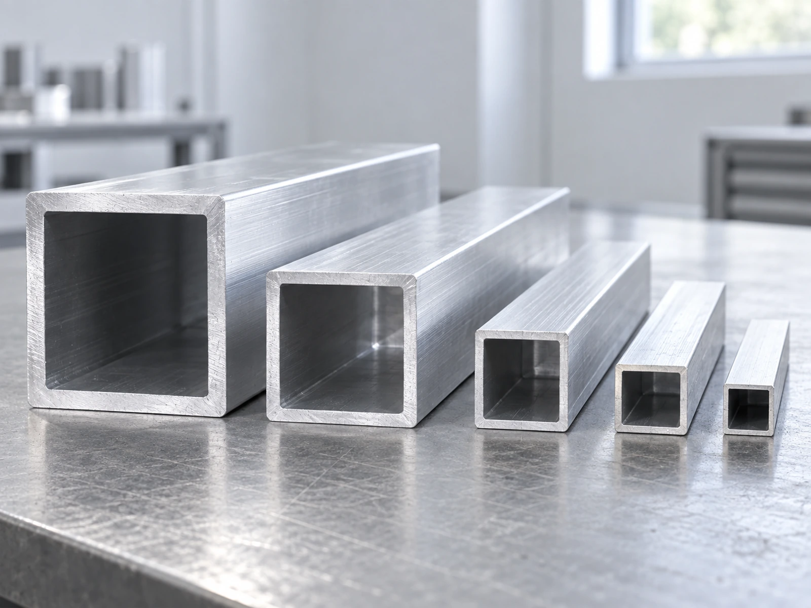 Aluminum tube cutting preparation: square hollow sections with different outside sizes