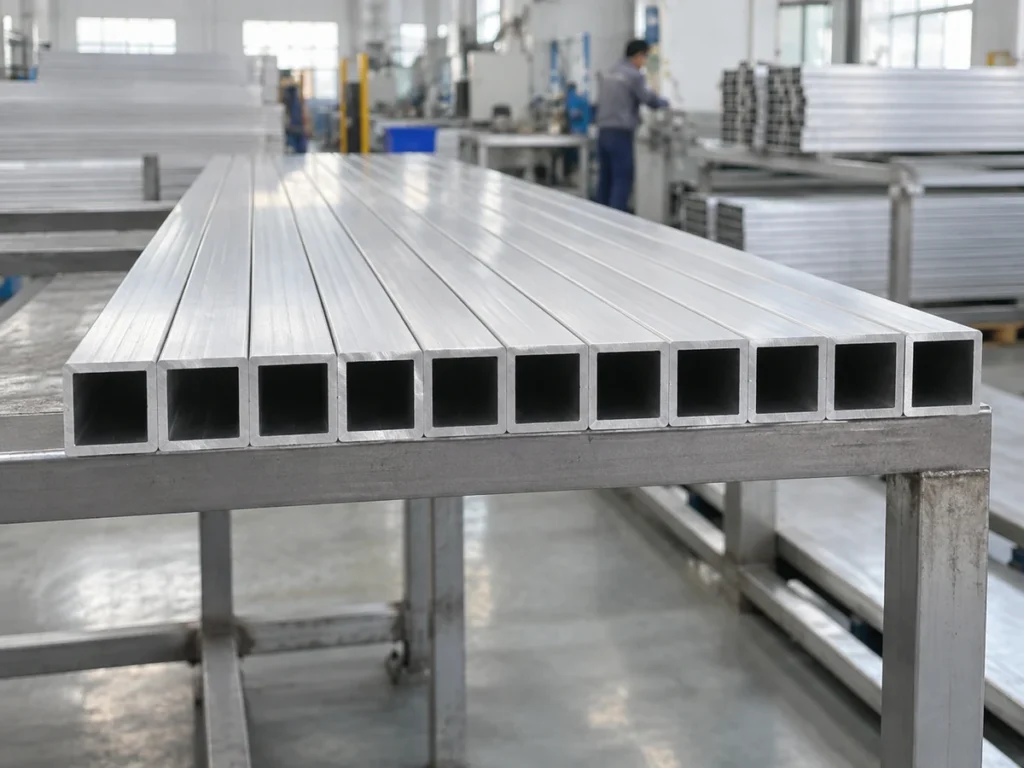 Open ends of square tubes showing geometry to review before choosing aluminum tube end caps