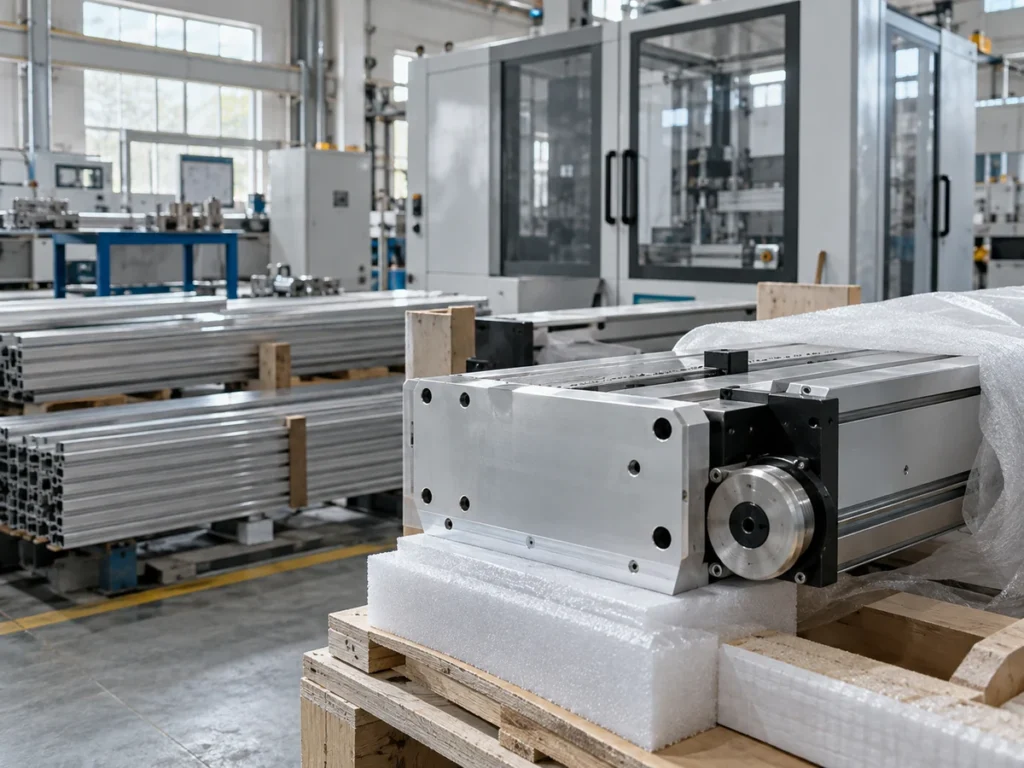 Machine packing preparation scene: equipment detail.
