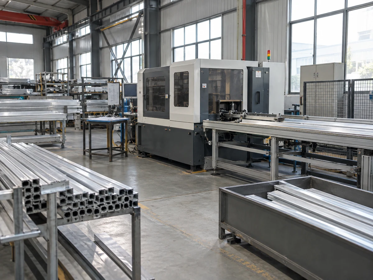 Illustrative enclosed saw and stock in a workshop, separate from evidence of a buyer-site acceptance event