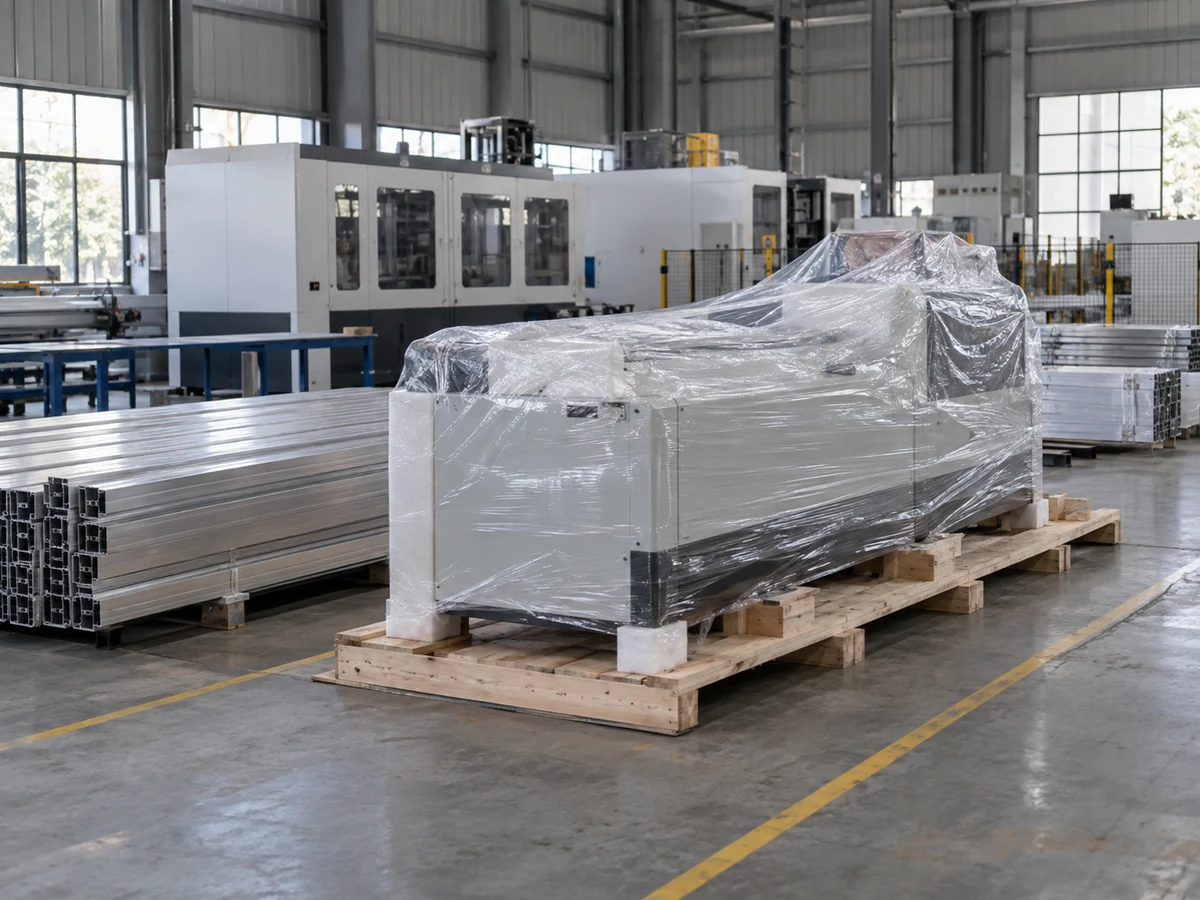 Illustrative wrapped equipment awaiting an identified handoff